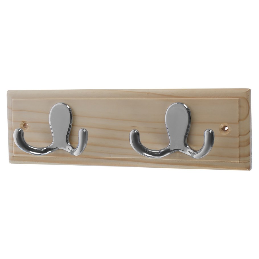 Вешалка настенная для одежды 2/2 крючка 22х7х4 см