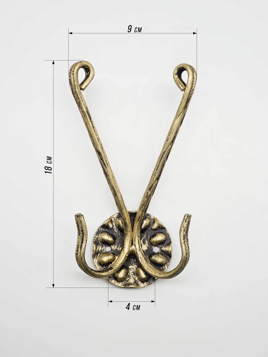 Крючок двойной настенный металлический