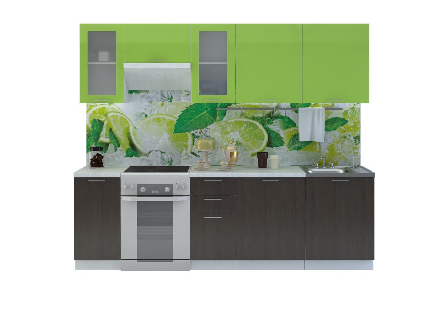 Кухня лайм глянец металлик