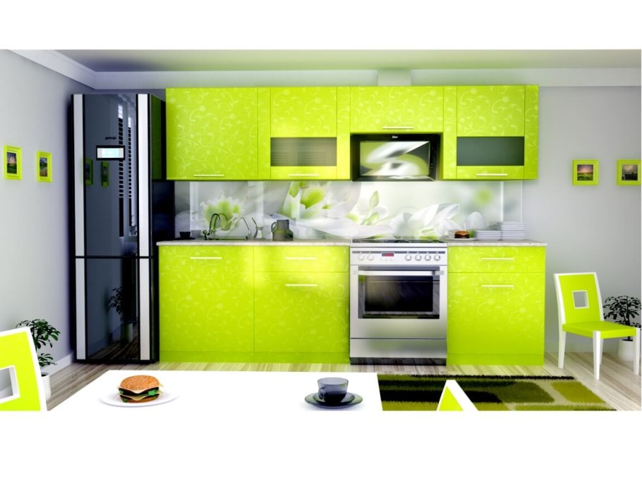 Кухня лайм1.8м лайм глянец БТС