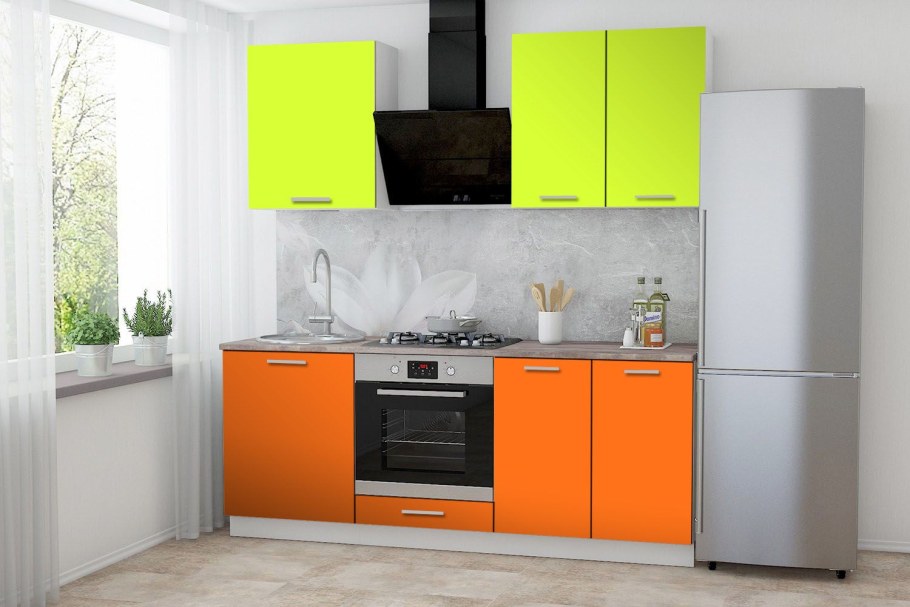 Кухня Люкс белый лайм глянец