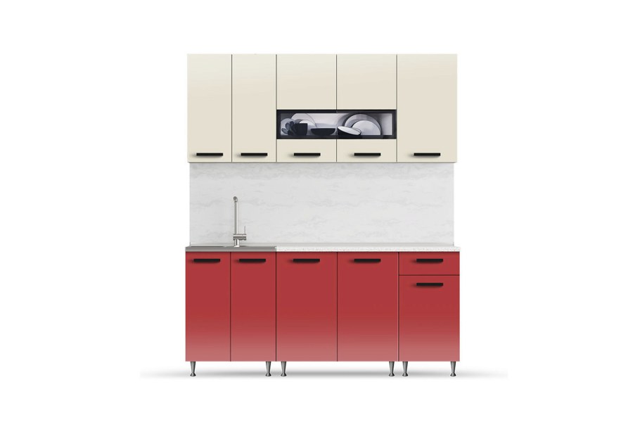 Кухня Рио 2.0 м белый глянец