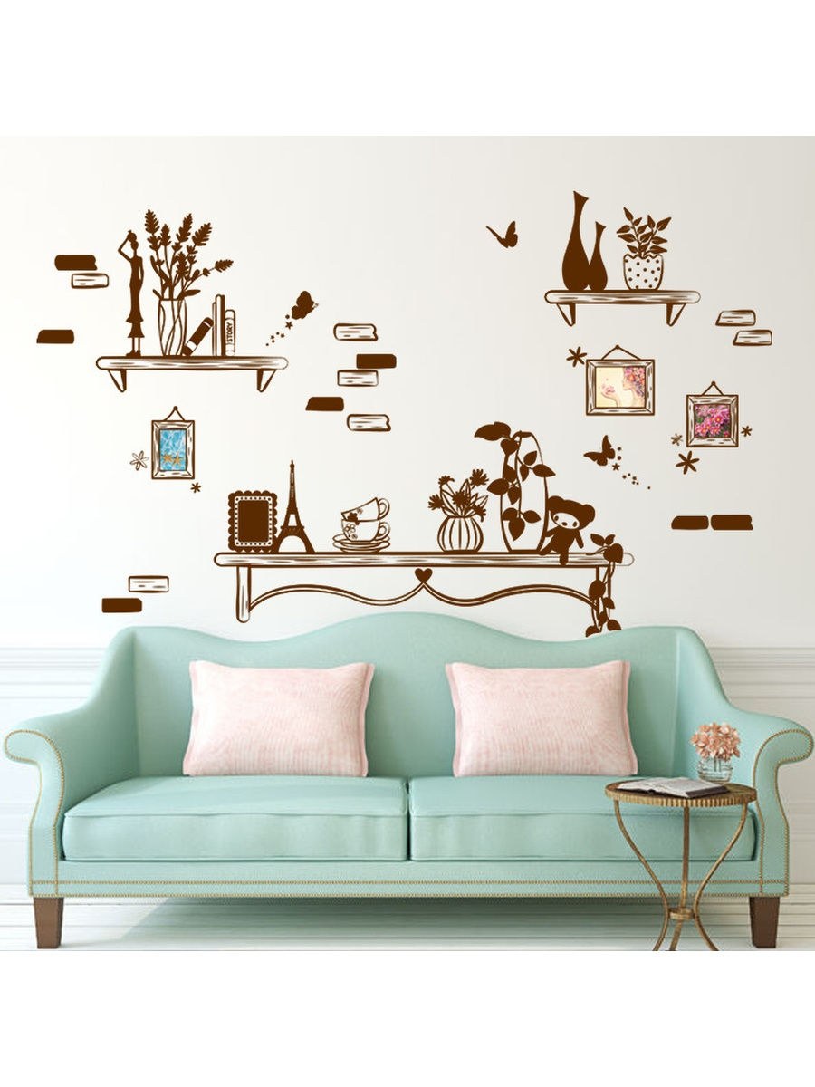 Наклейки декор на стену в интерьере