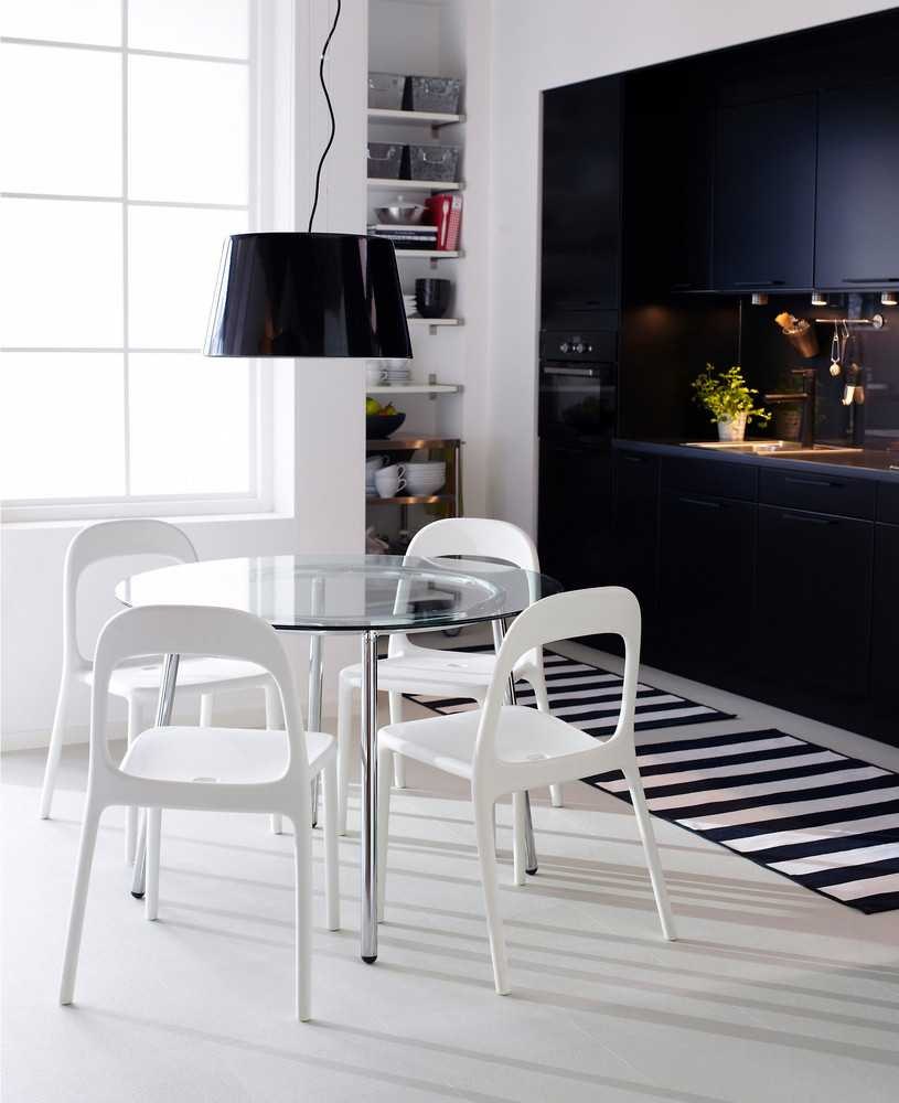 Стеклянный круглый стол икеа Сальми