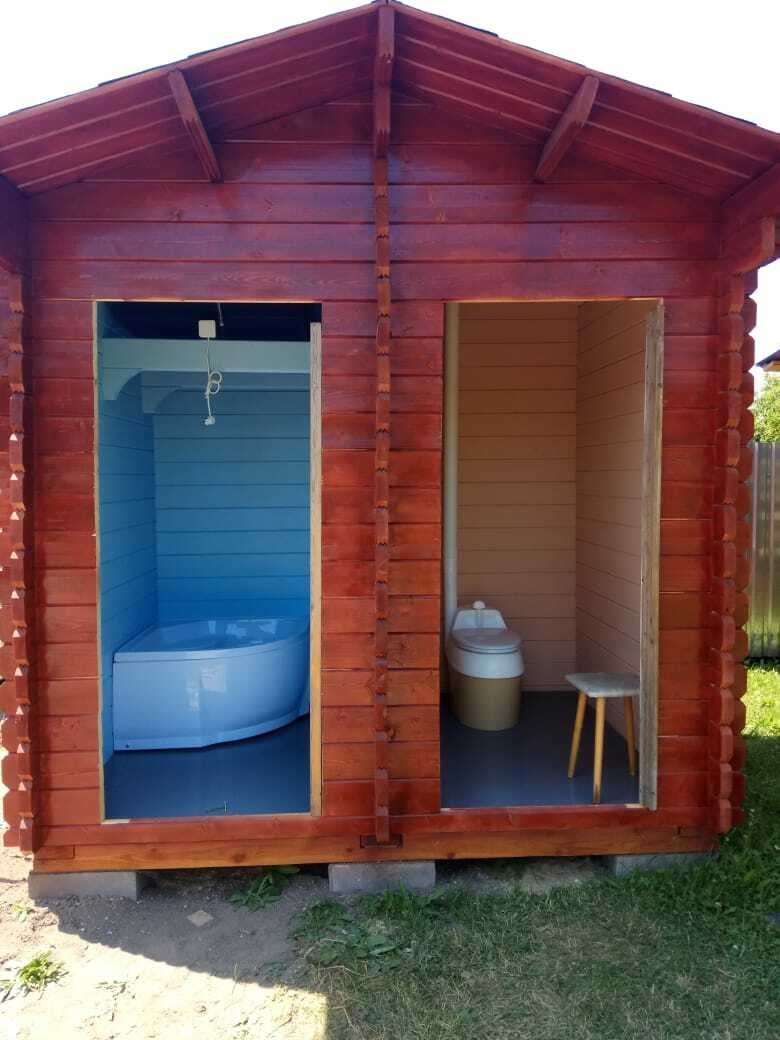 Туалетная кабинка с хозблоком (70 фото)