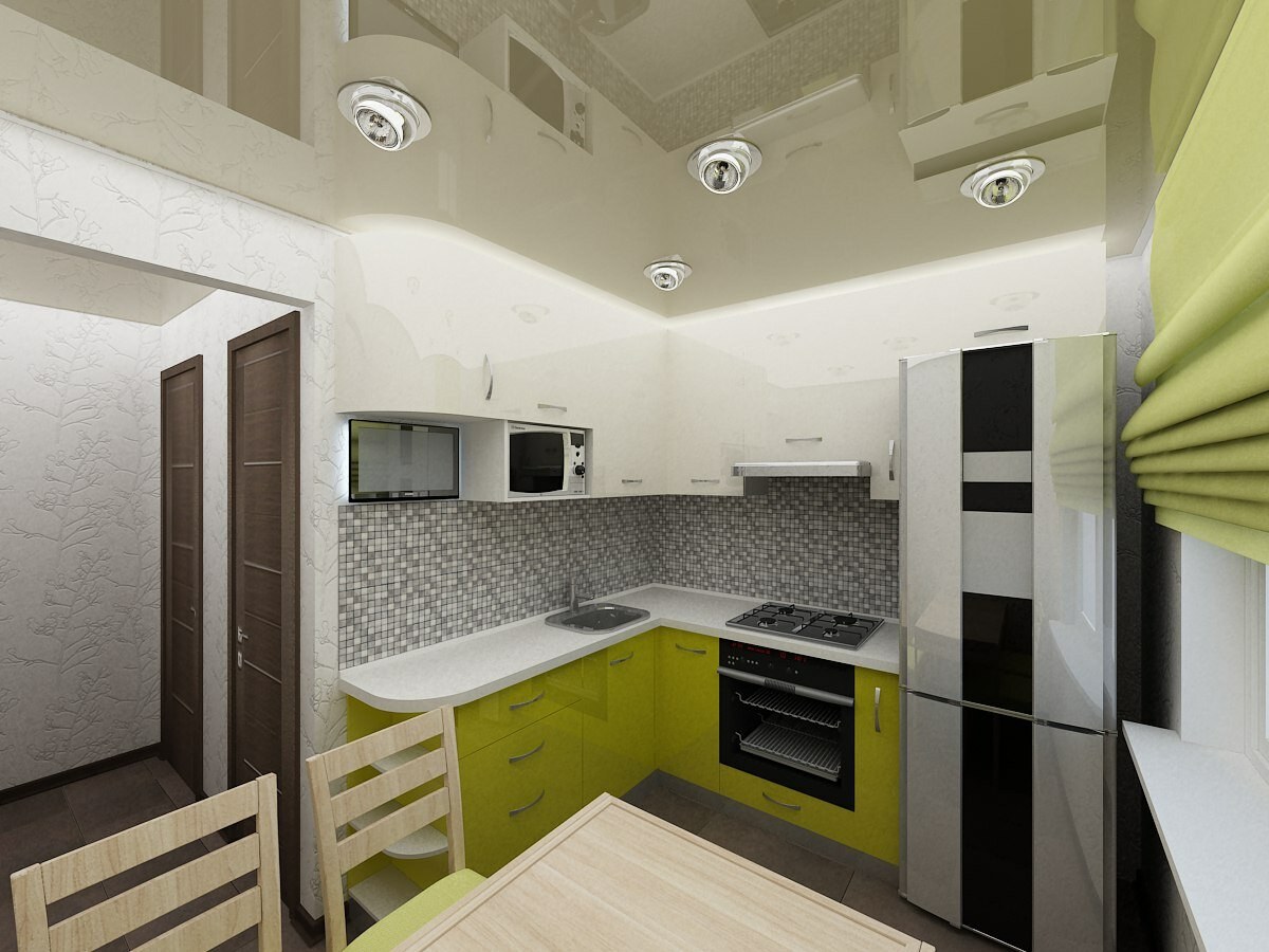 угловая кухня 6 кв дизайн