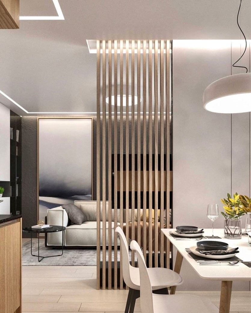 Перегородка из реек для зонирования