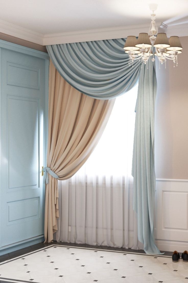 Двусторонние шторы для гостиной