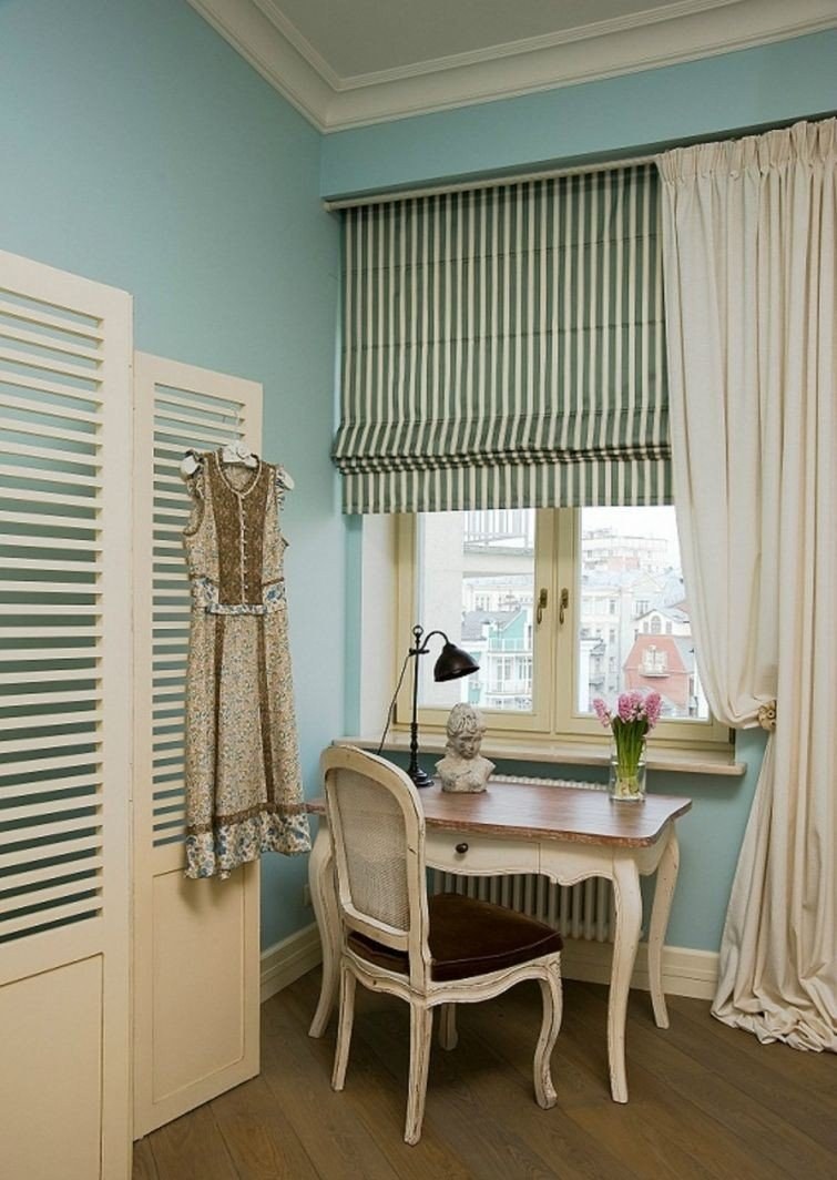 Жалюзи со шторами в интерьере