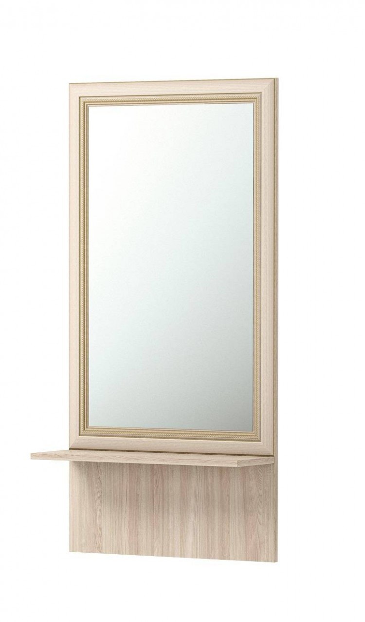 Лером зеркало настенное с полкой ясень Асахи Карина