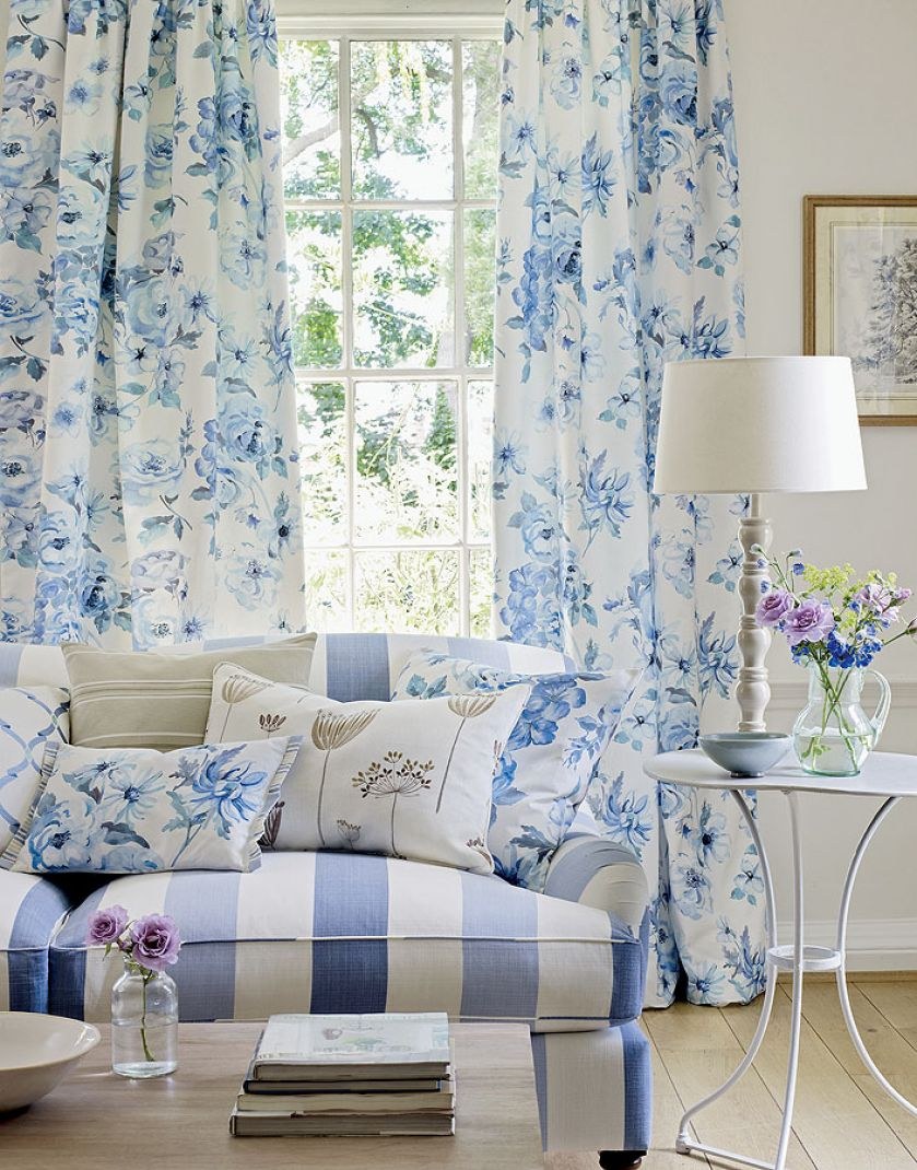 Цветочные шторы в интерьере