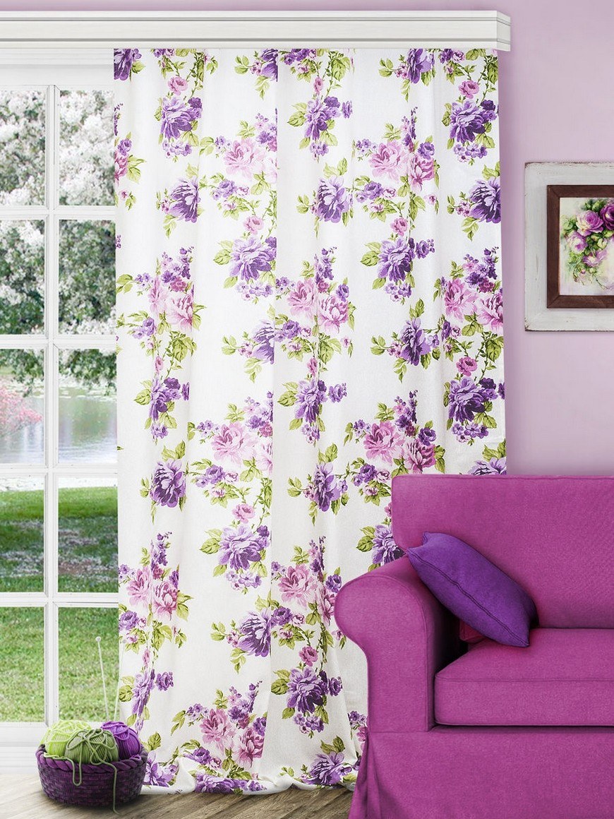Шторы в сиреневых тонах