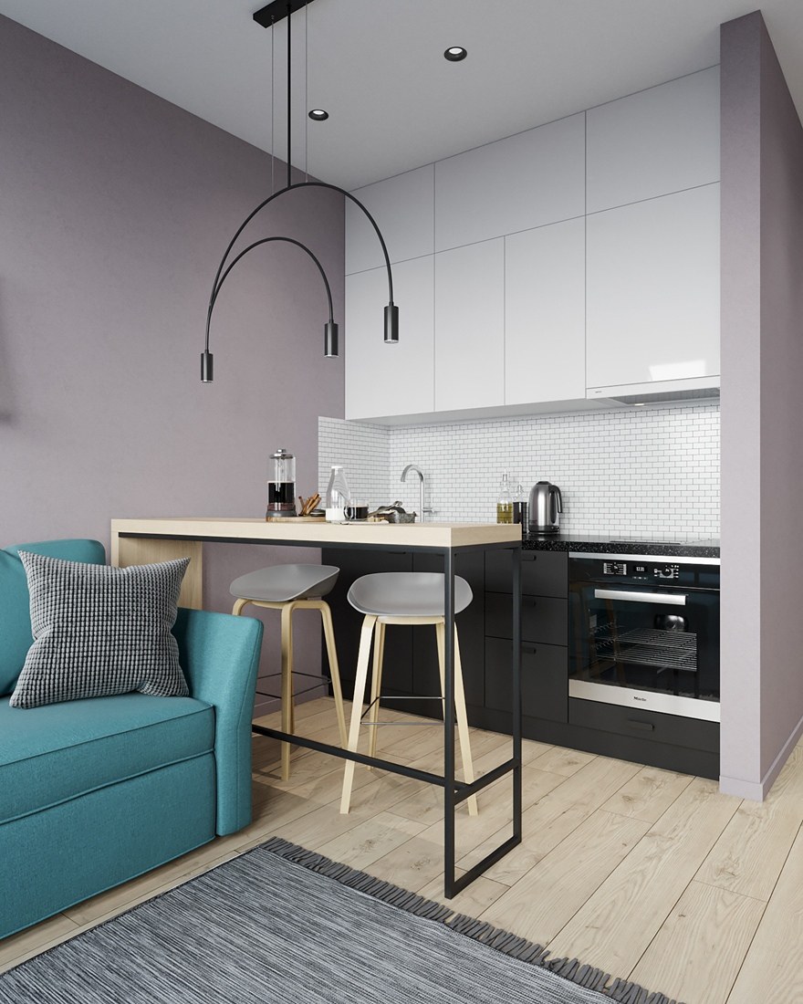 Интерьер квартиры студии 27кв