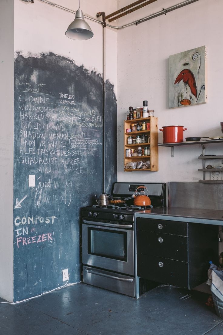 Грифельная доска в интерьере лофт