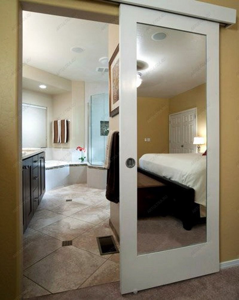 Зеркальная раздвижная дверь