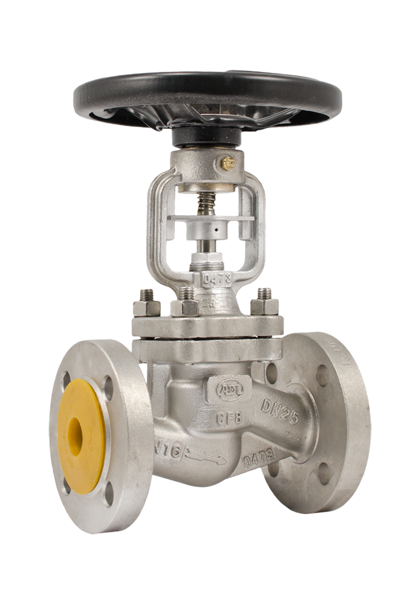 Клапан запорный сильфонный фланцевый DN-20 pn40