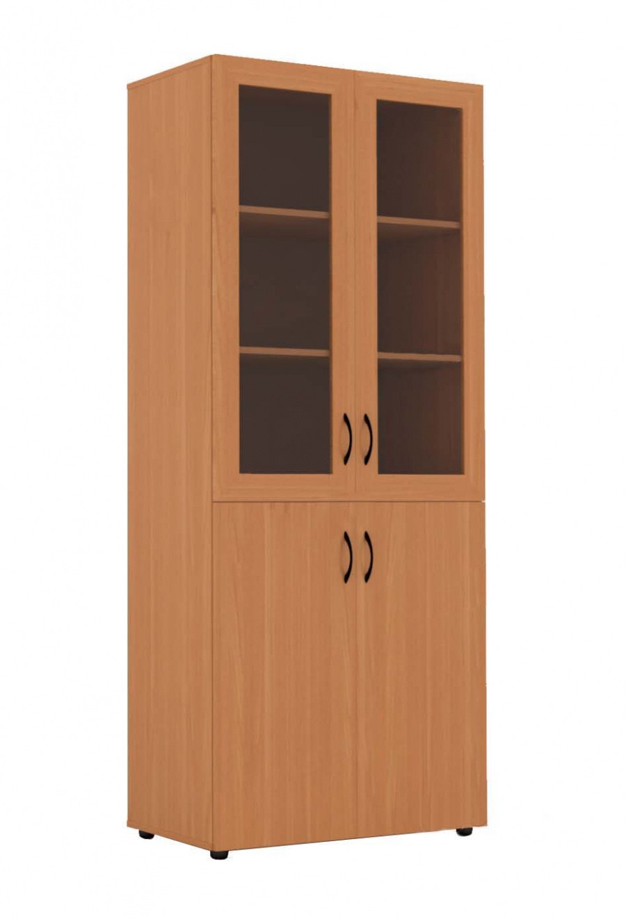 Шкаф широкий со стеклом 850*450*2010 цвет клен