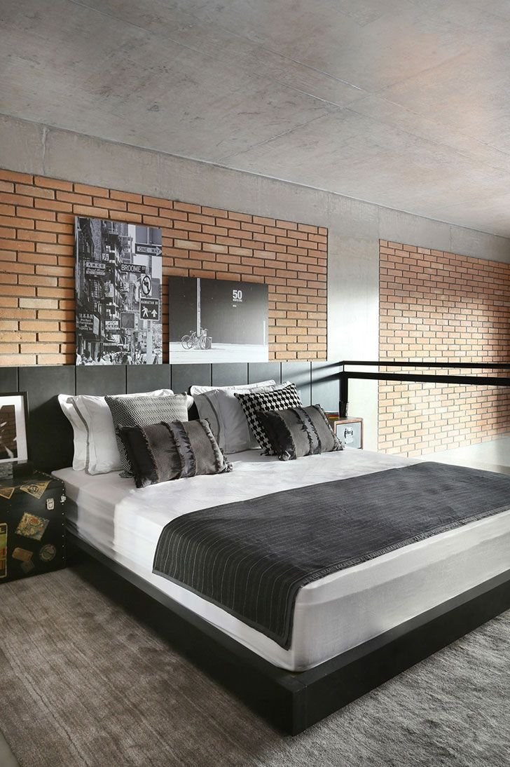 Спальня в стиле лофт индустриал