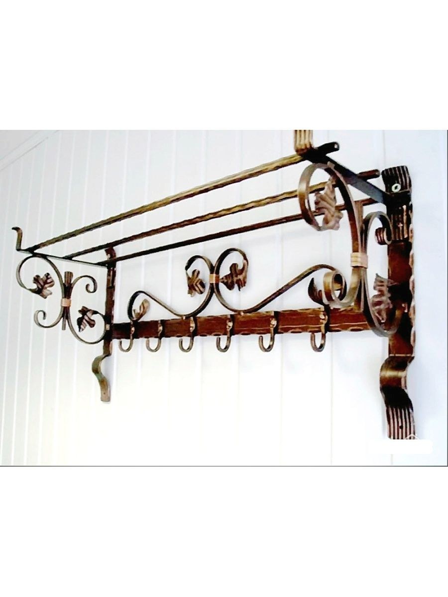 Кованая вешалка на стену