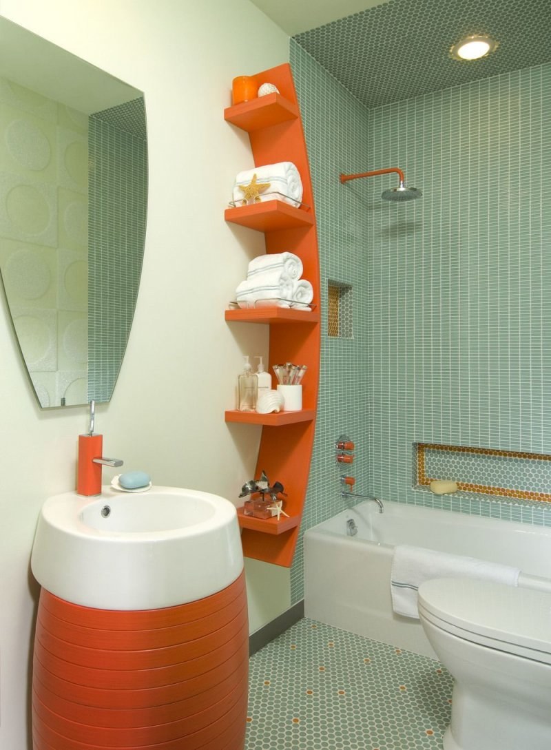 Оранжевая ванная комната