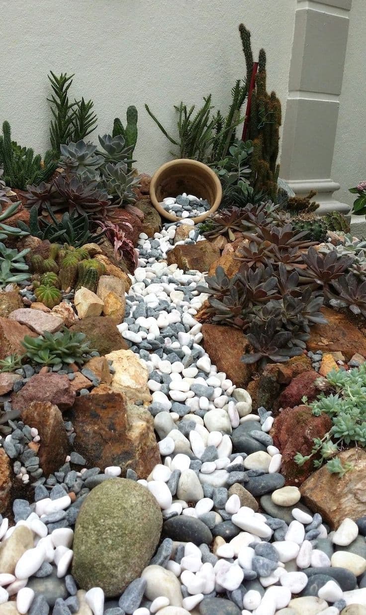 Рокарий ручей из камней