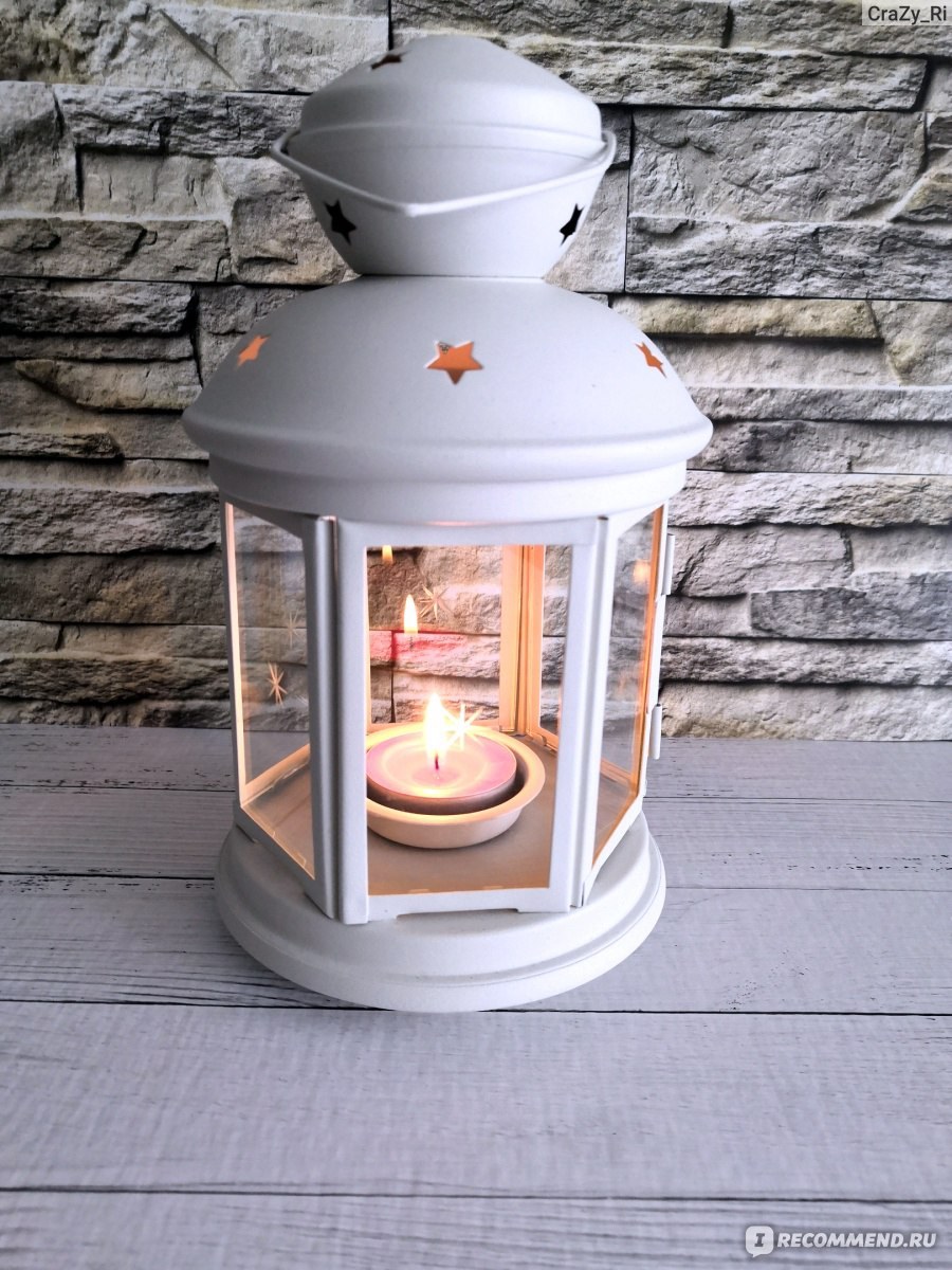 Фонарь для свечи ikea rotera белый 21 см