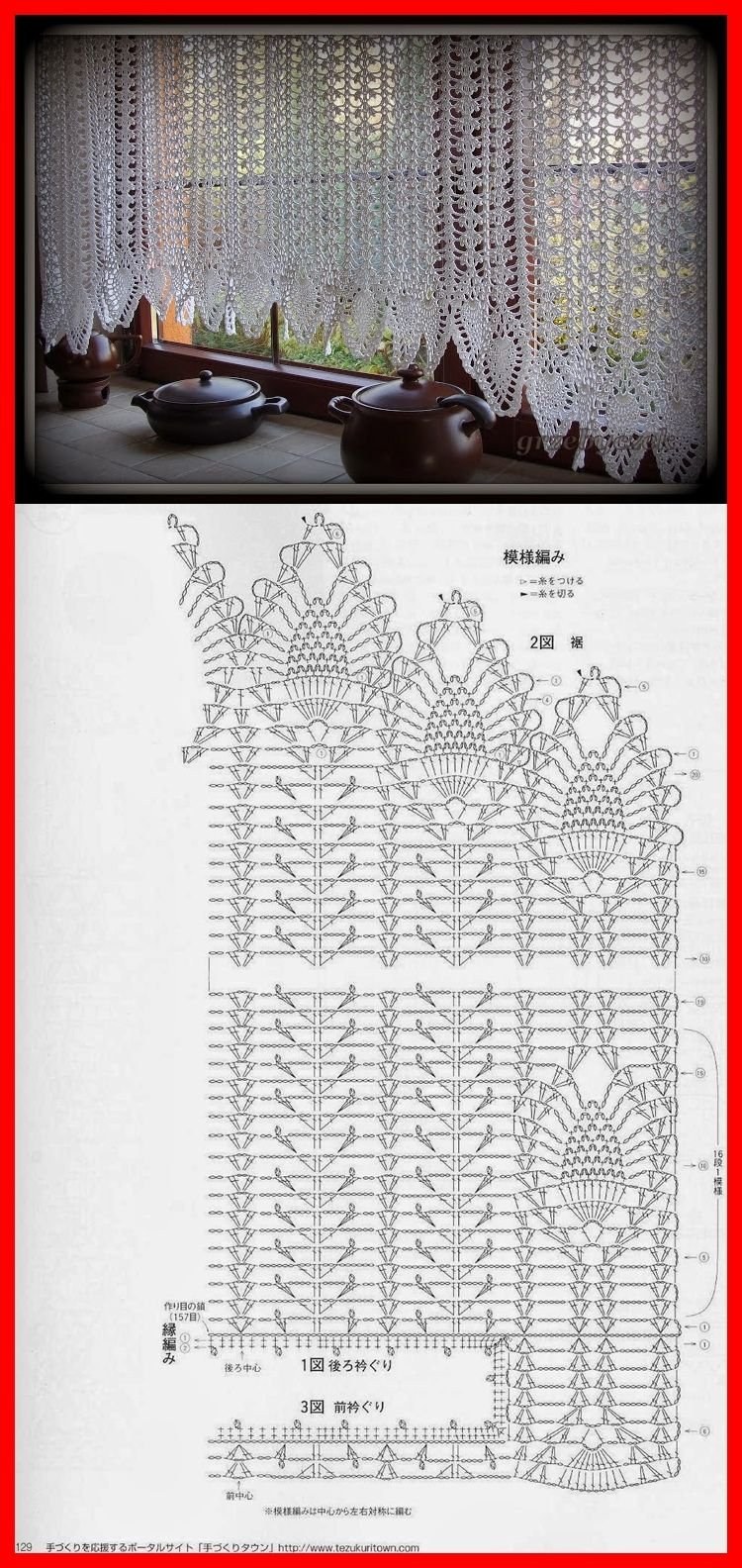 Занавески крючком со схемами простые и красивые