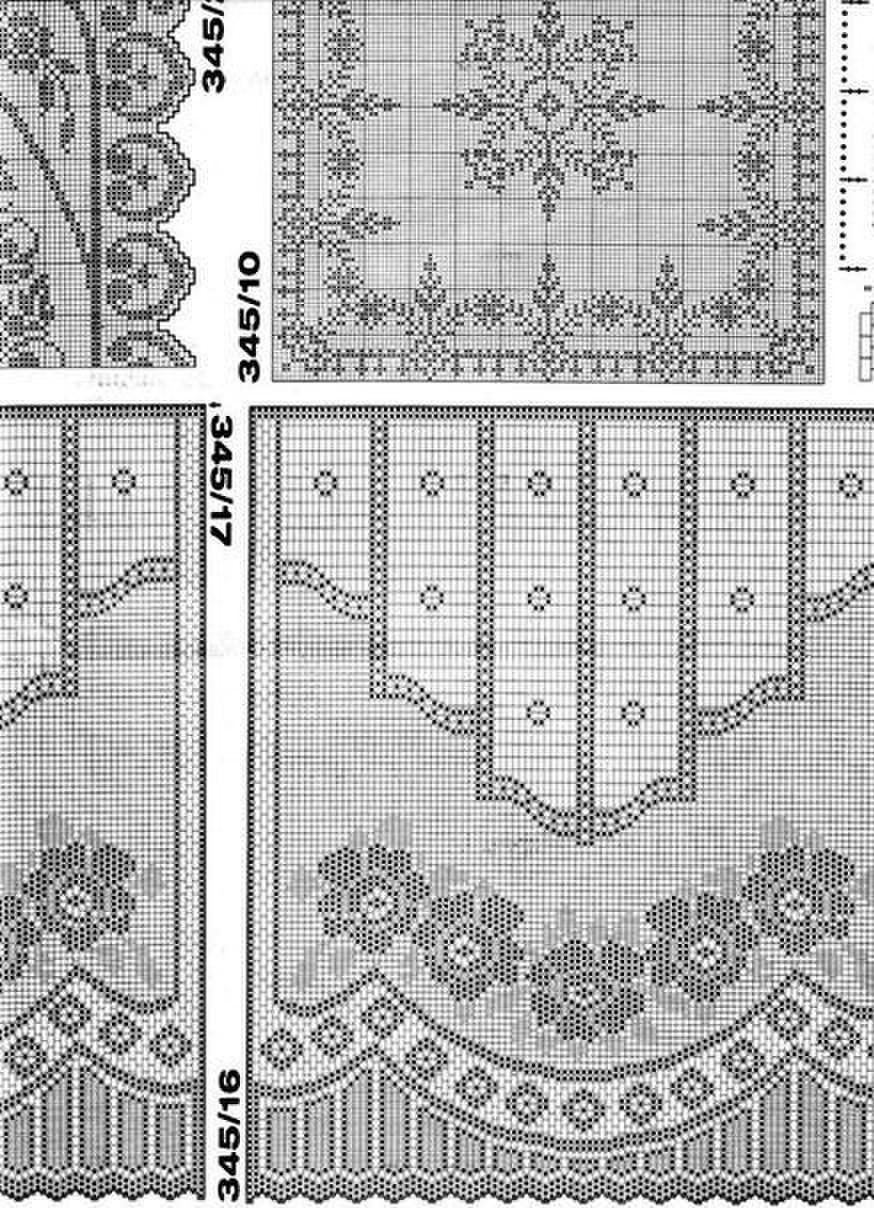 Занавески вязаные крючком филейное вязание