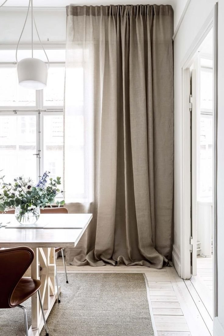 Льняные шторы в стиле Сканди