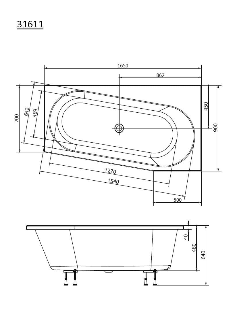 Ванна Villeroy Boch Oberon 2.0