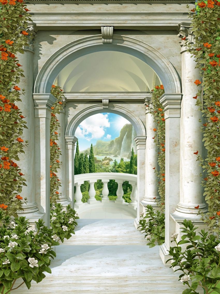 Обманка колоннада фреска