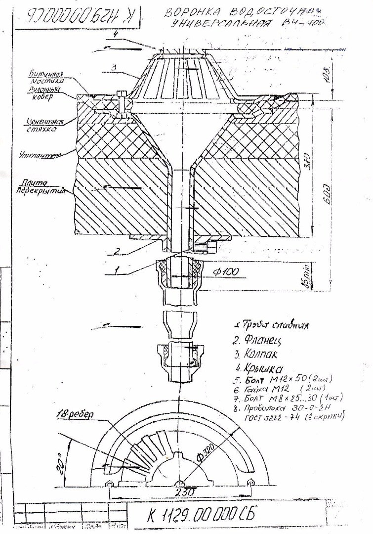 Воронка чугунная ву-100