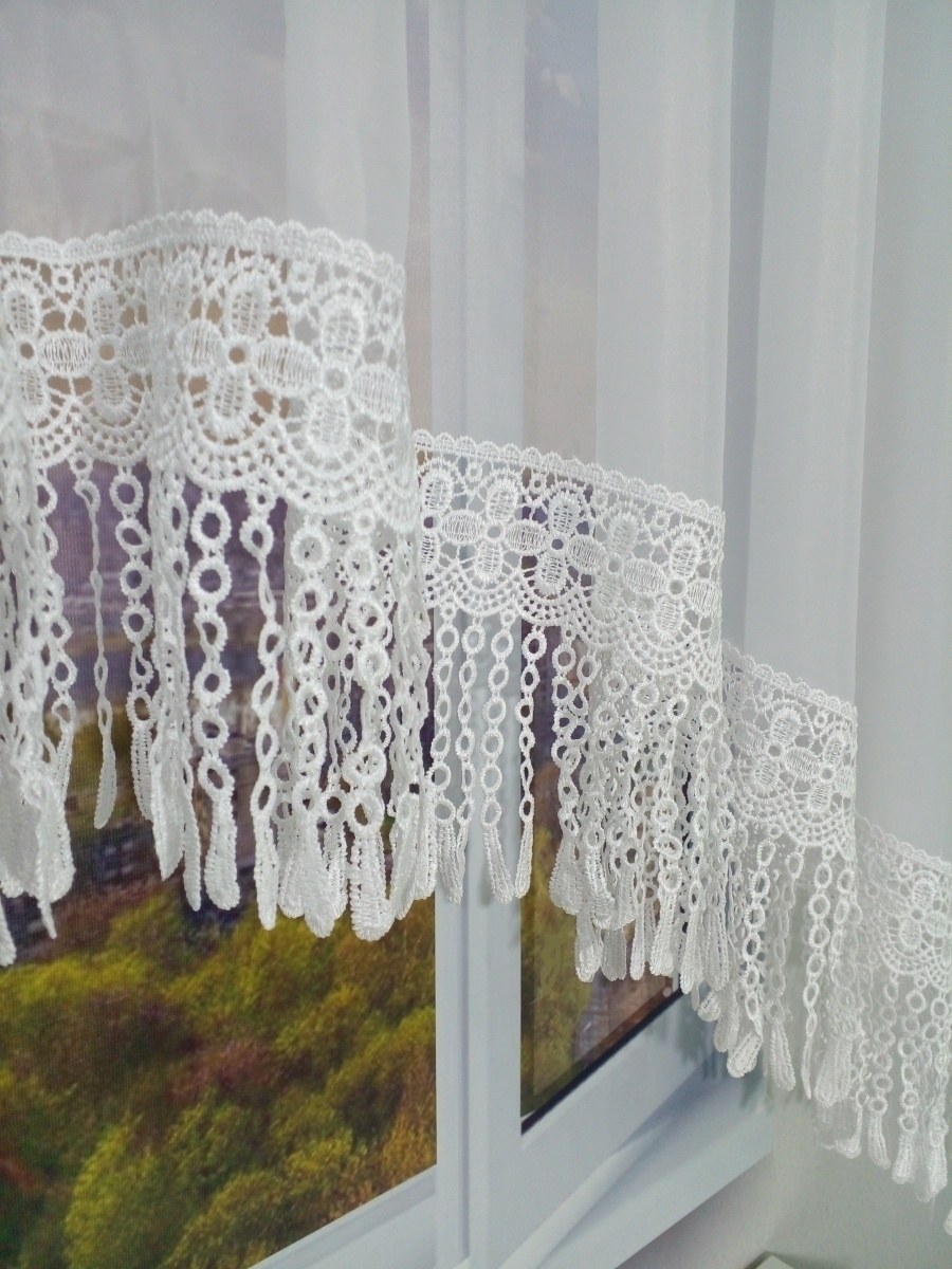 Кружевные занавески на кухню (66 фото)