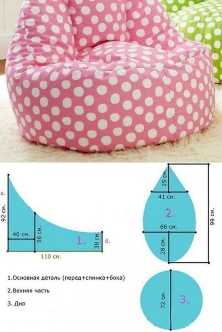 Бескаркасная мебель мешок груша выкройка