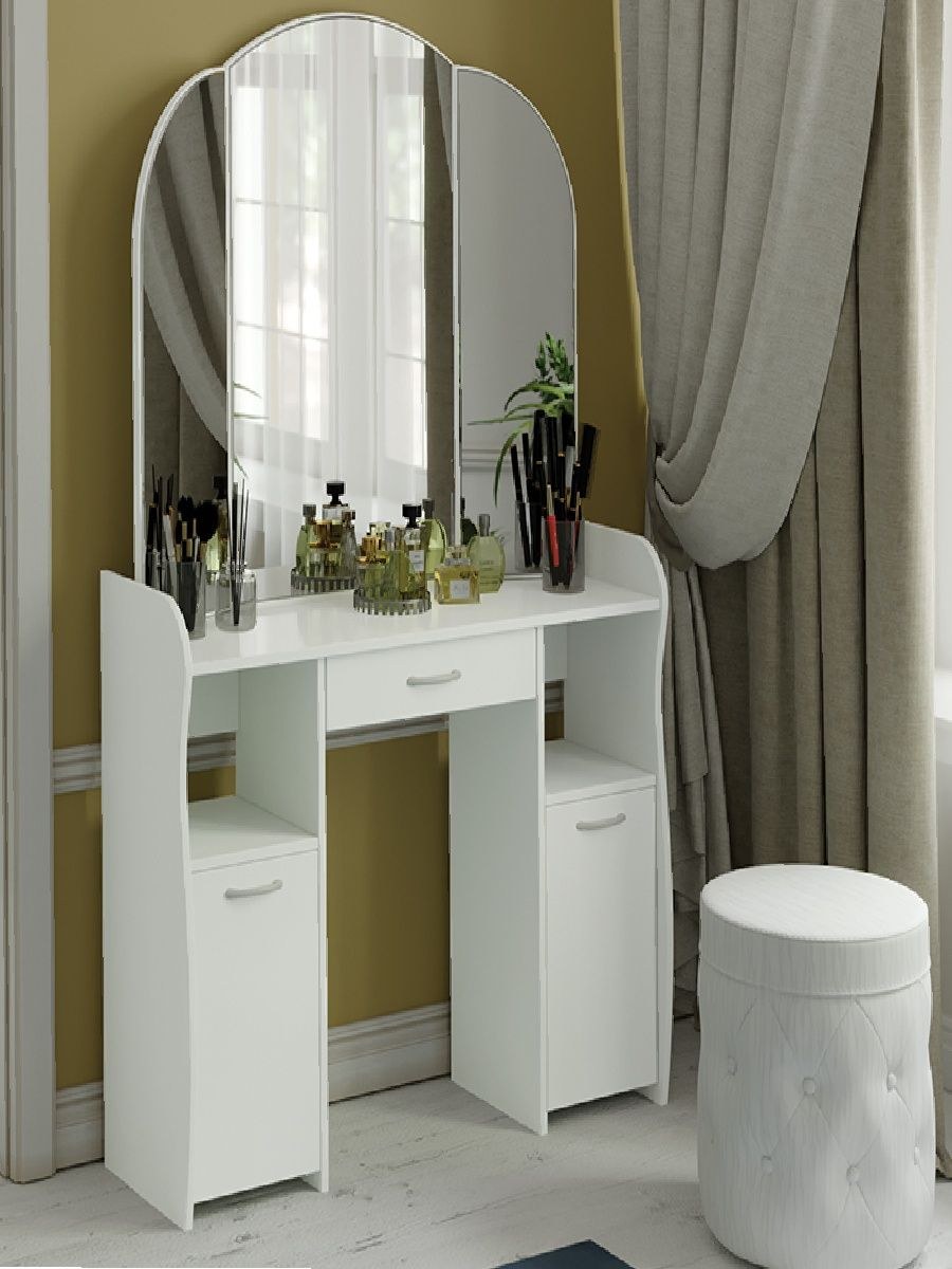 Трельяж белый с зеркалом (69 фото)