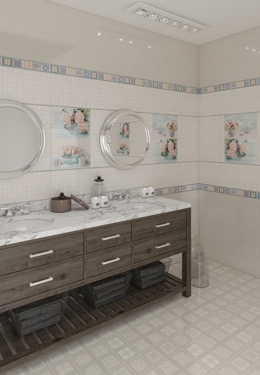 Керамическая плитка орнамент Флер Пиастрелла