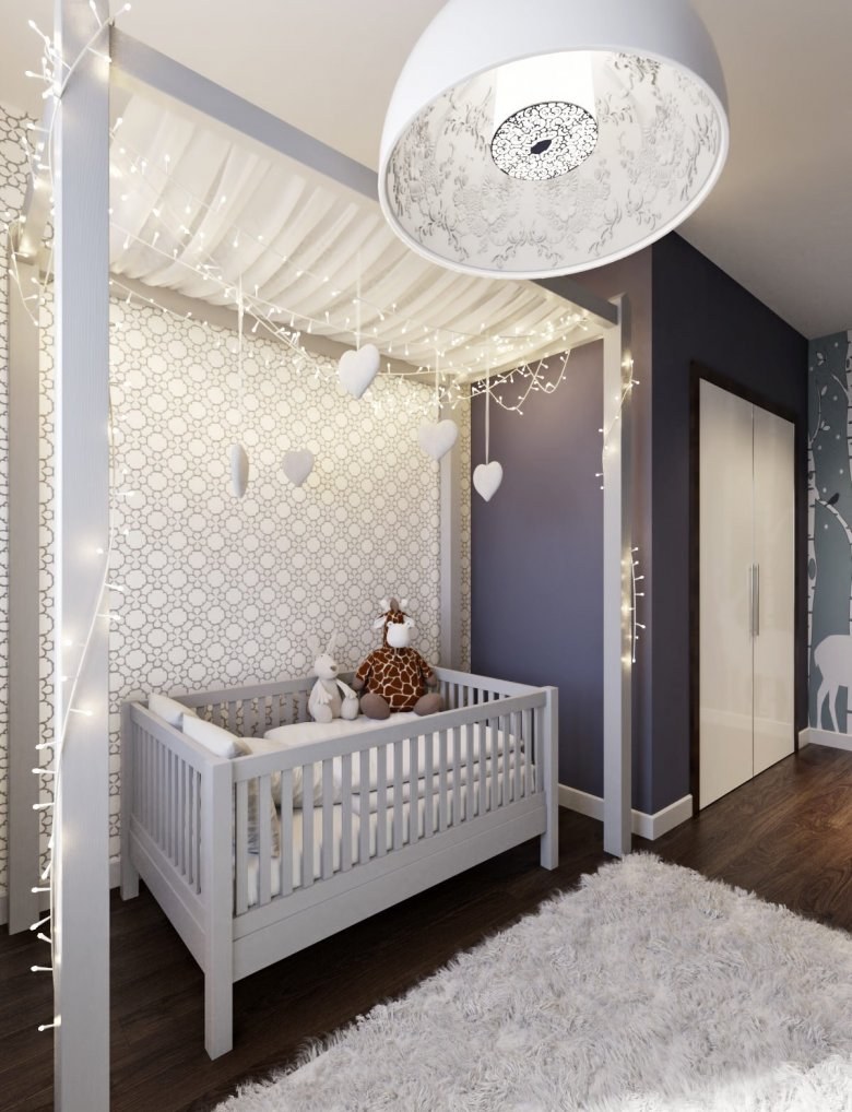 Интерьер спальни с детской кроватью (75 фото)