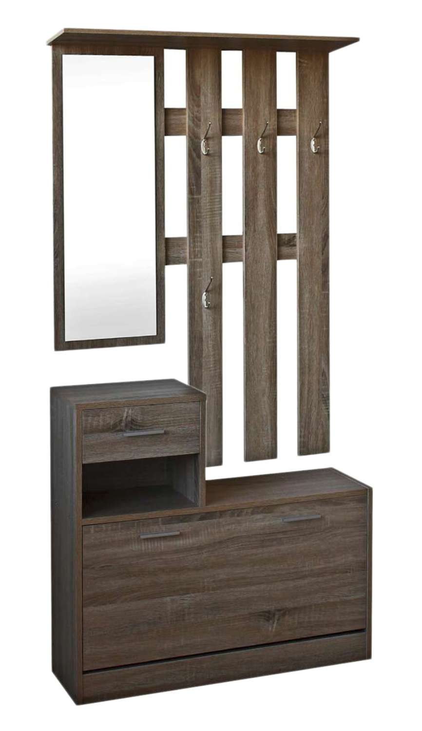 Вешалка в прихожую с зеркалом и тумбой