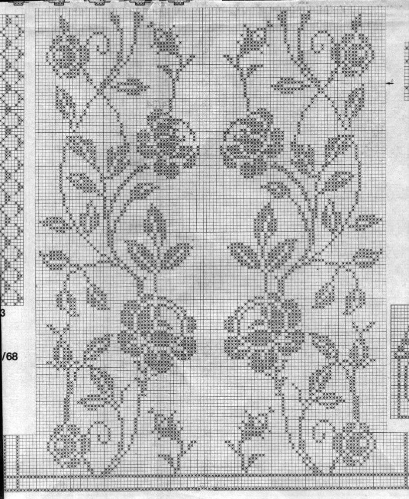 Филейная занавеска крючком схемы