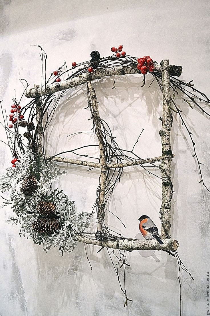 Зимняя композиция из веточек
