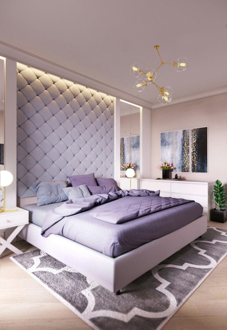 Мягкая стеновая панель для спальни