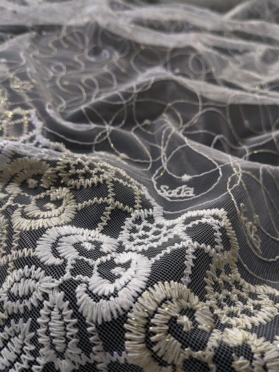 Тюль вышивка