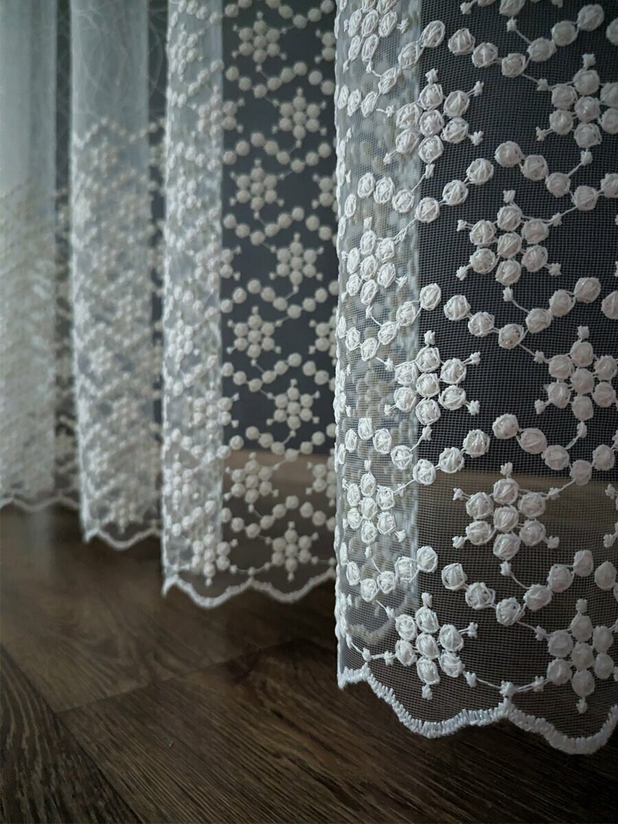 Тюль сетка с вышивкой dmf311