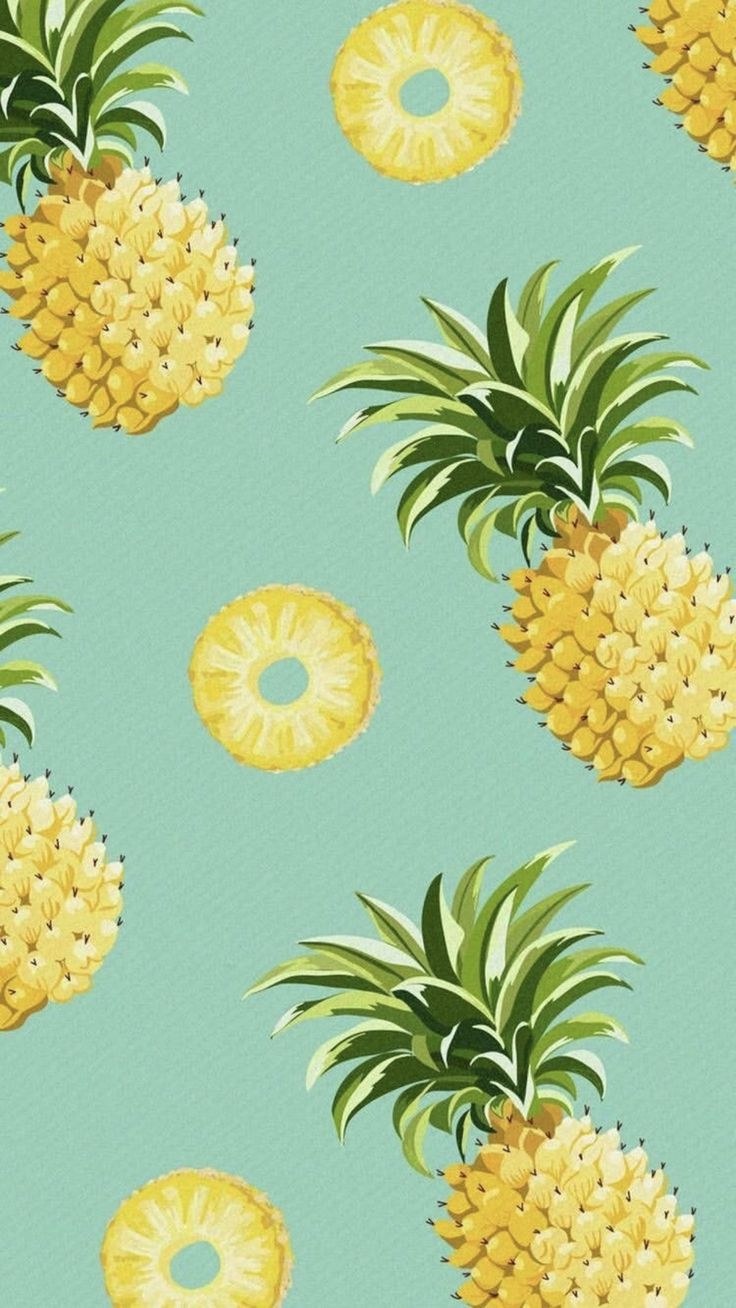 Обои с ананасами на стену