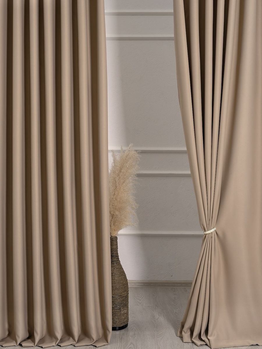 Портьера блэкаут Дориан бежевый