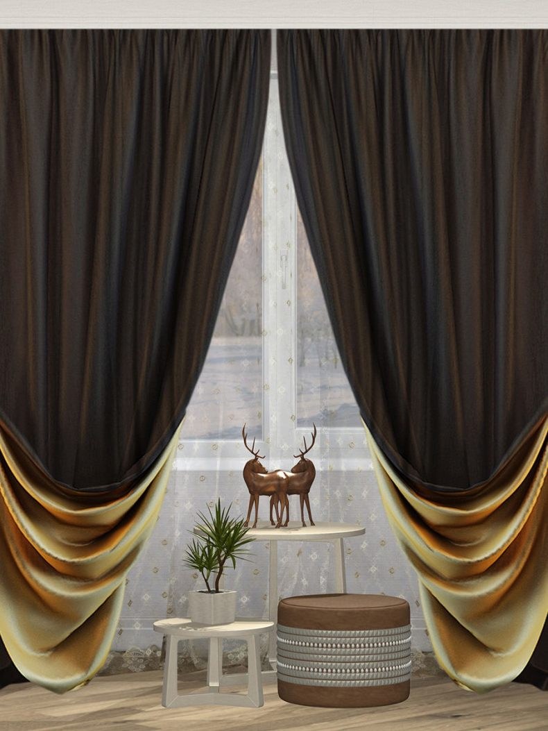 Серо коричневые шторы