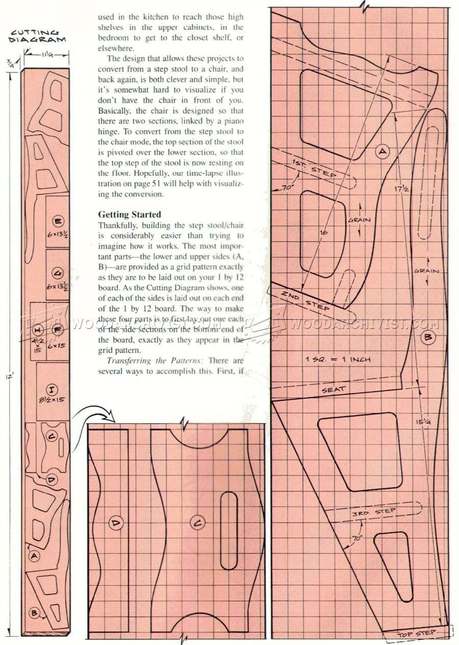 Стул-стремянка трансформер чертеж из фанеры