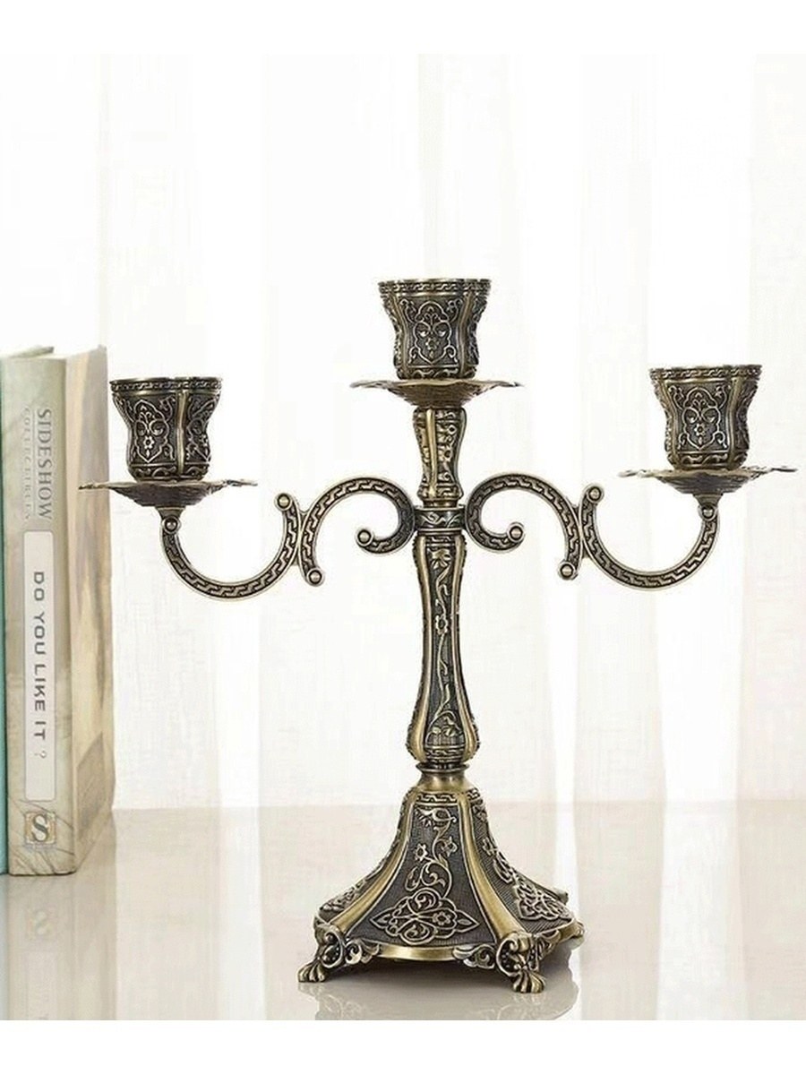 Канделябр лира трехрожковый золото (65 фото)
