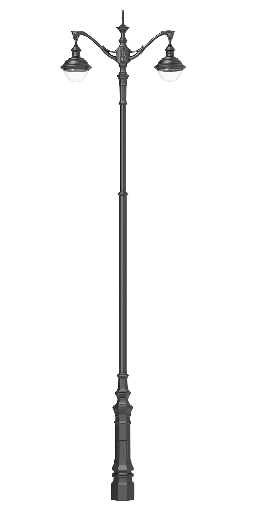 Классическая опора наружного освещения с чугунными элементами