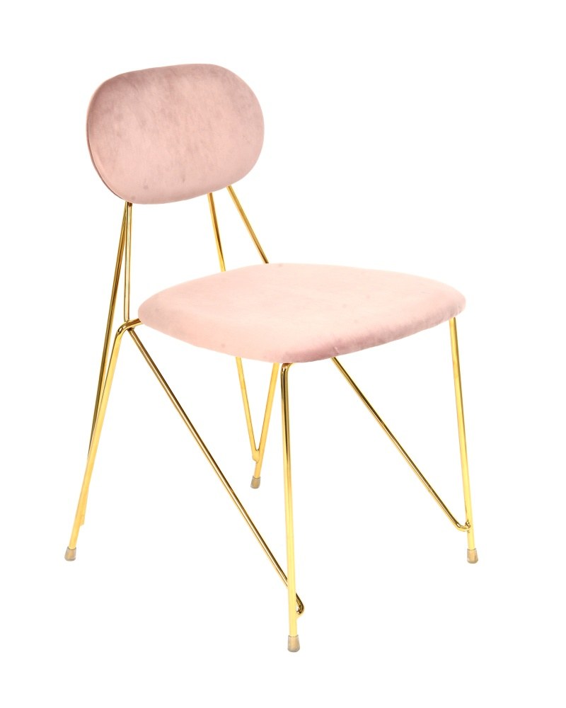 Стул Элис вельвет розовый